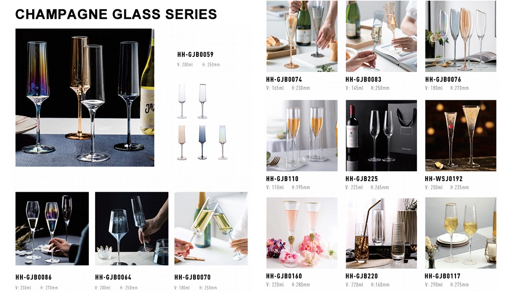 Thin Stem Hand Blown Champagne Glass Flutes with Gift Box for Any Holiday Lead Free Crystal Clear Champagne Glasses