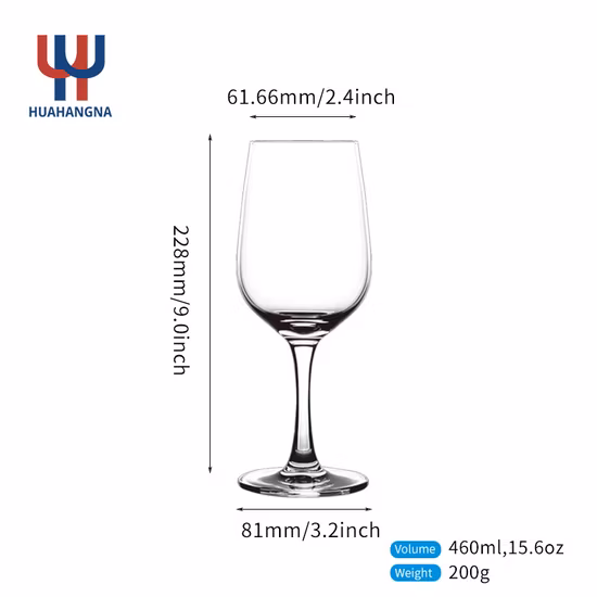 460ml 15.56oz Custom Crystal Champagne Glasses Lead Free Crystal Glass Burgundy Goblet Wedding Wine Glass for Drinking