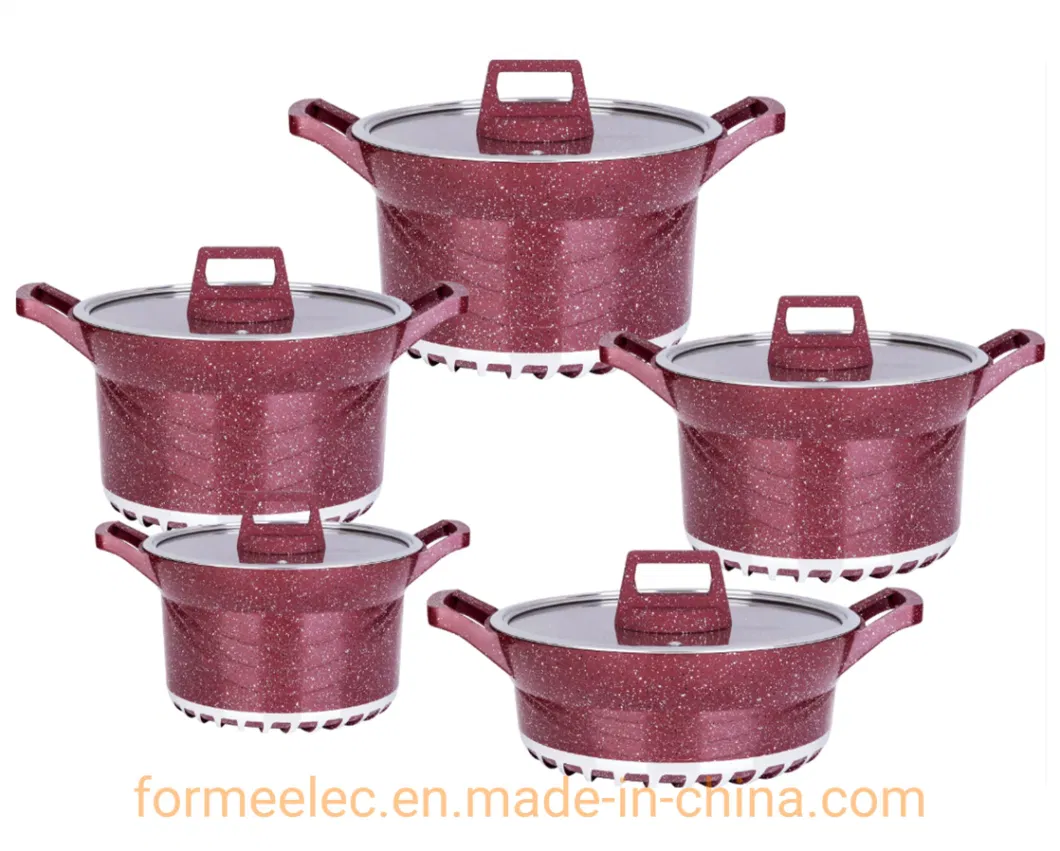 23PCS Cookware Set Ceramic Coating Aluminum Casserole Set Granite Set Casserole Stewpot