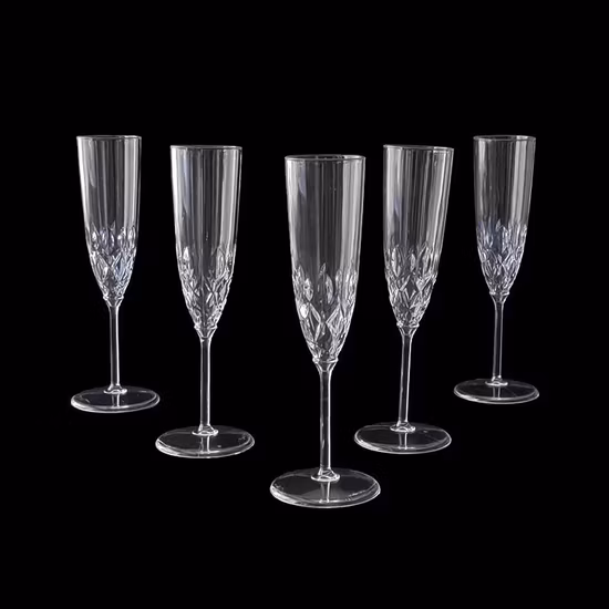 Amazon Trending Brindes Promocionais Vinho Transparente Coquetel de Cristal Champanhe Flautas de Plástico com Borda Dourada