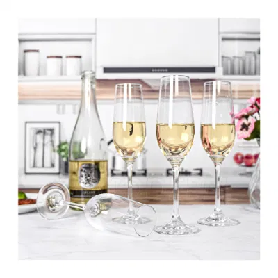 Taças de vinho decorativas exclusivas de alta classe por atacado, flauta de champanhe em vidro de cristal